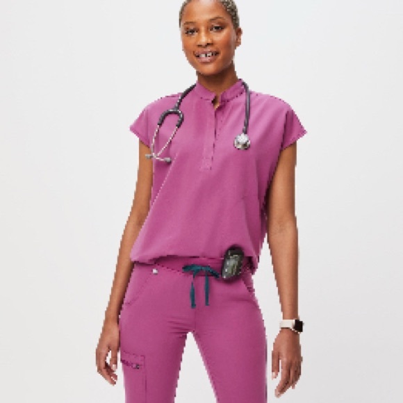 Figs Fuchsia Rafaela Oversized Scrub Top - Picture 1 of 4